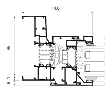COR 70 OC Half - Hidden Sash